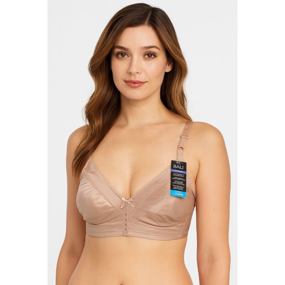 Bali Size 44C Wireless Passion For Comfort Minimizer Bra  Soft Beige